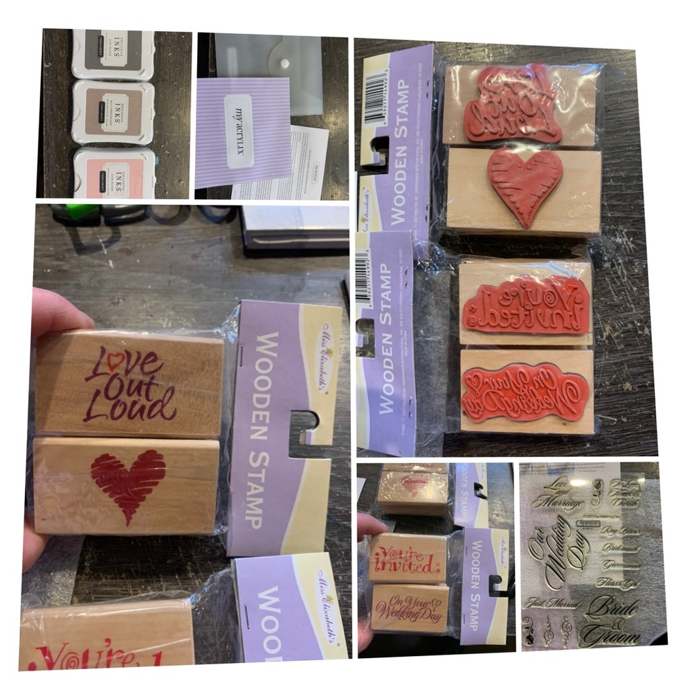 Wooden Stamp Set Designs Close to My Heart Stamp Ink Pads Craft Bundle Scrapbook